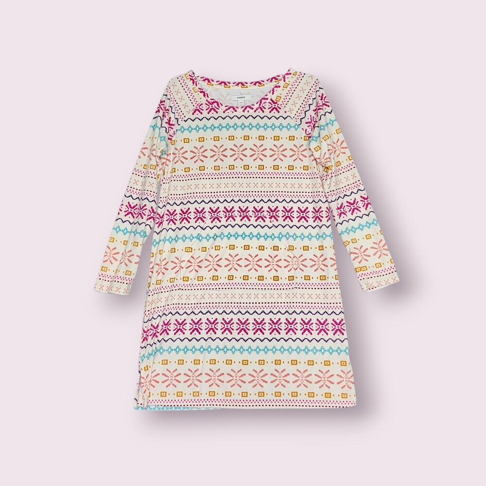 Sonoma Velour Nightgown Sleepshirt Soft Comfy‎ Cozy Warm Small Multicolored